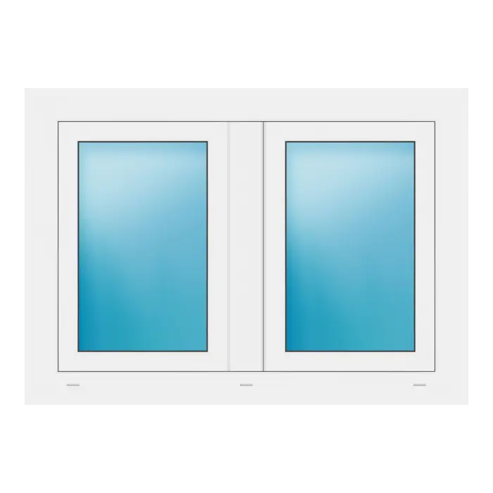 Zweiflügeliges Fenster 105x75 cm Weiß