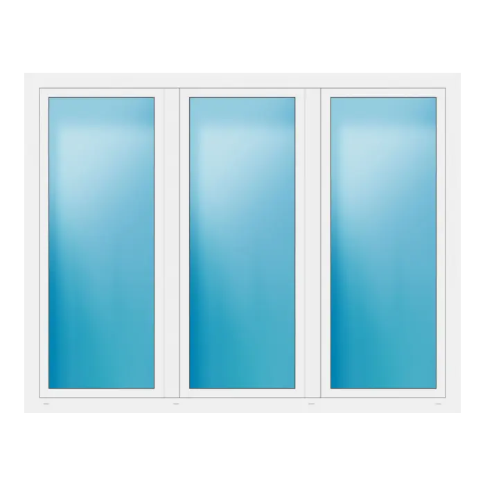 Dreiflügeliges Fenster 226x176 cm Weiß
