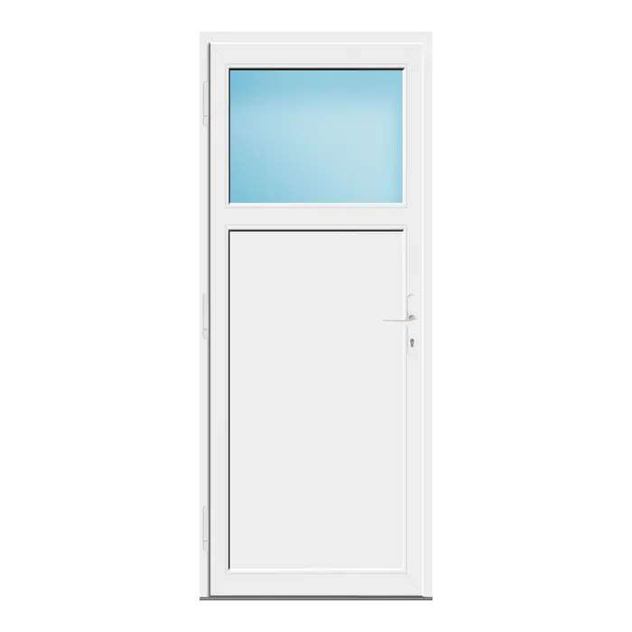 Nebeneingangstür 90x220 cm Anthrazit genarbt 1/3 Glas
