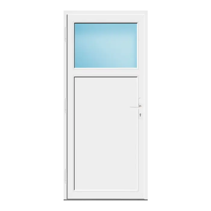 Nebeneingangstür 92x208 cm Anthrazit genarbt 1/3 Glas