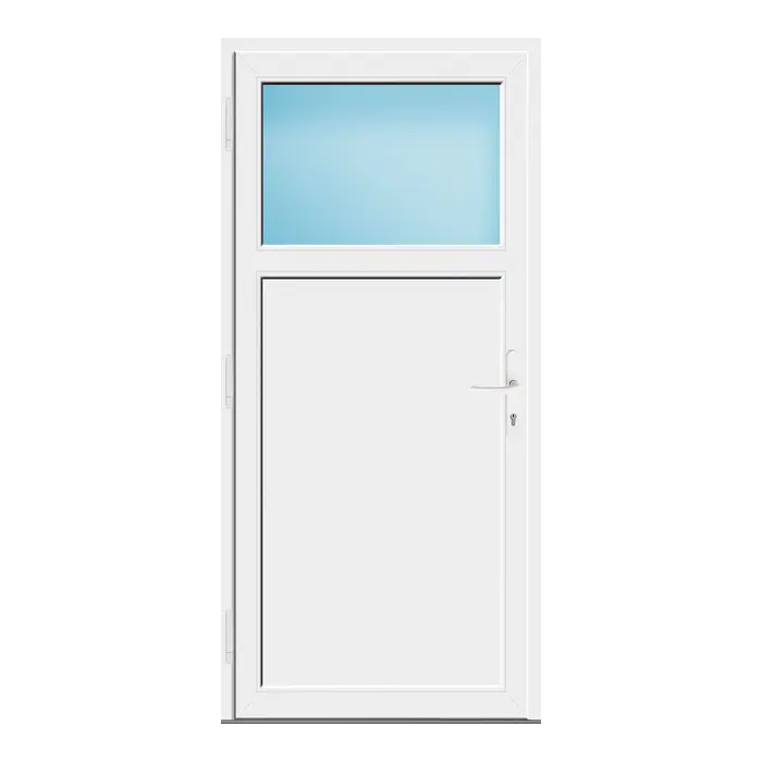 Nebeneingangstür 86x184 cm Anthrazit genarbt 1/3 Glas
