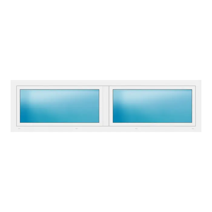 Zweiflügeliges Fenster 256x70 cm Weiß