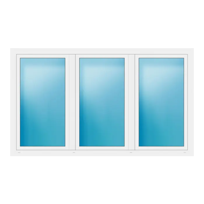 Dreiflügeliges Fenster 235x138,5 cm Weiß