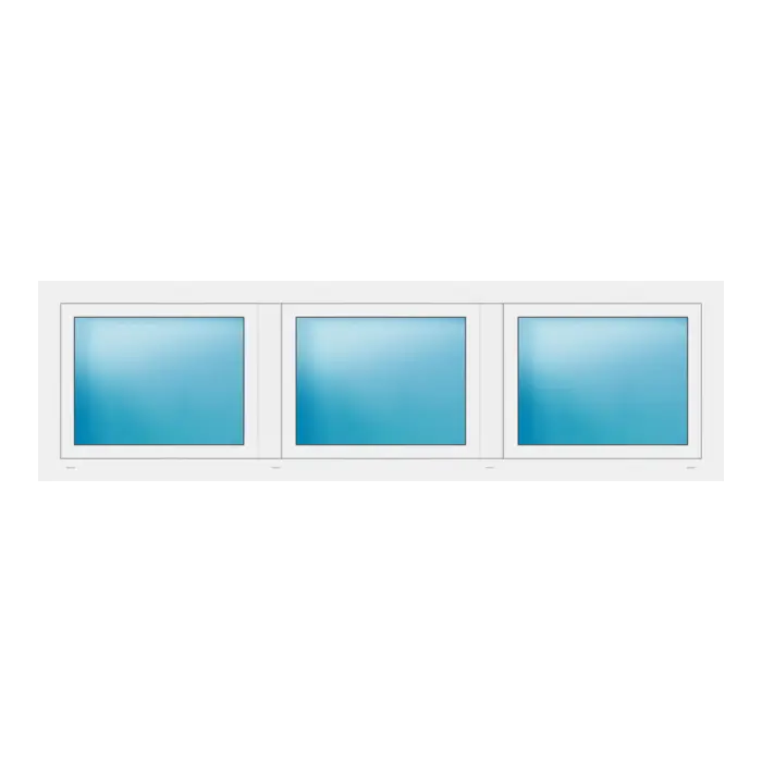 Dreiflügeliges Fenster 240x70 cm Weiß