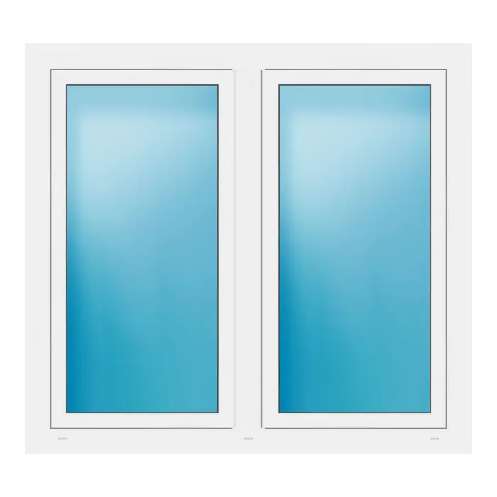 Zweiflügeliges Fenster 136x125 cm Weiß