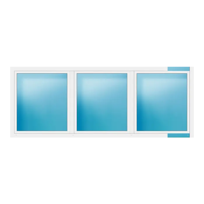 Dreiflügeliges Fenster 350x135 cm Weiß