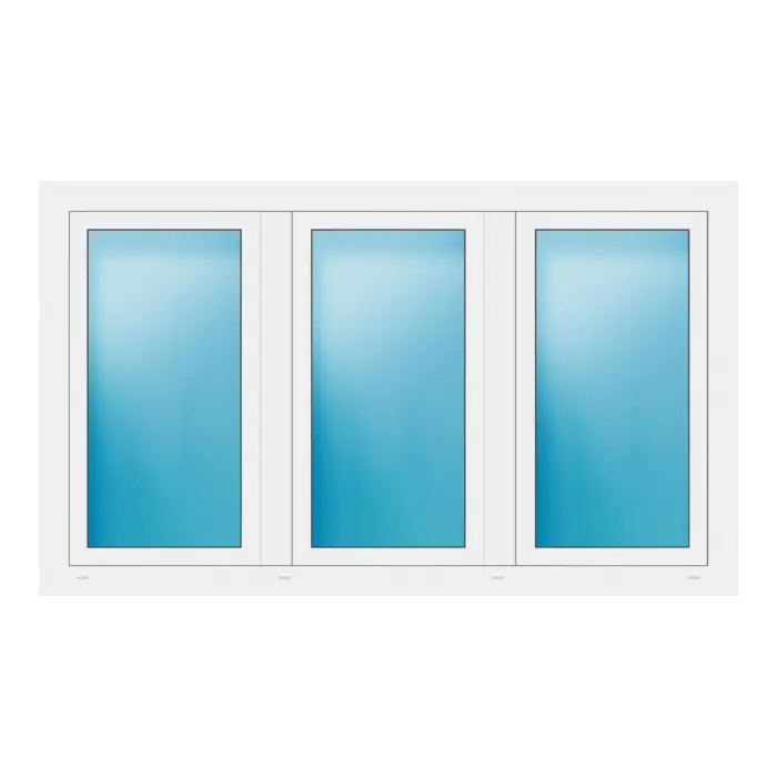 Dreiflügeliges Fenster 182x108 cm Weiß