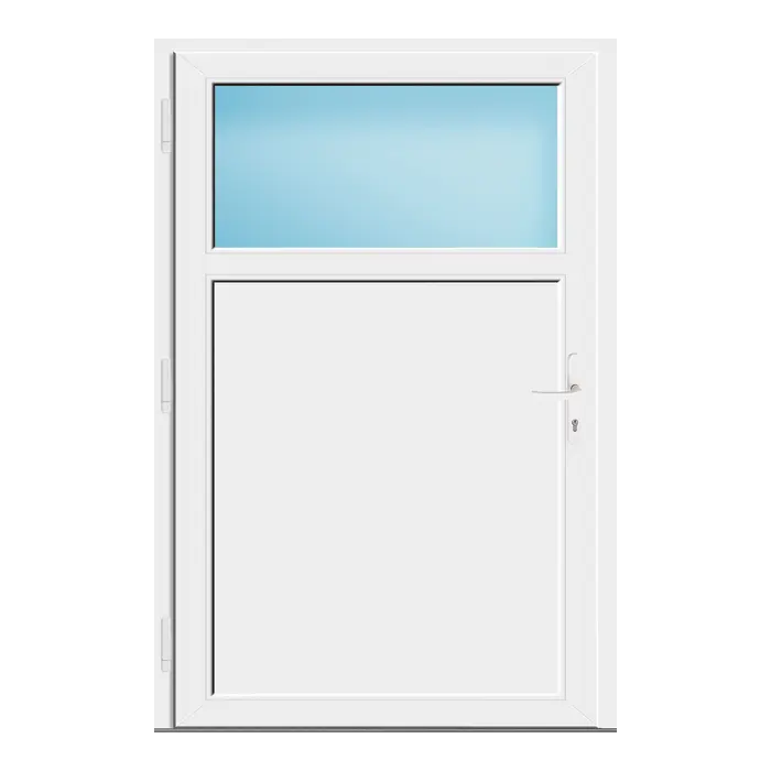 Nebeneingangstür 120x180 cm Anthrazit genarbt 1/3 Glas