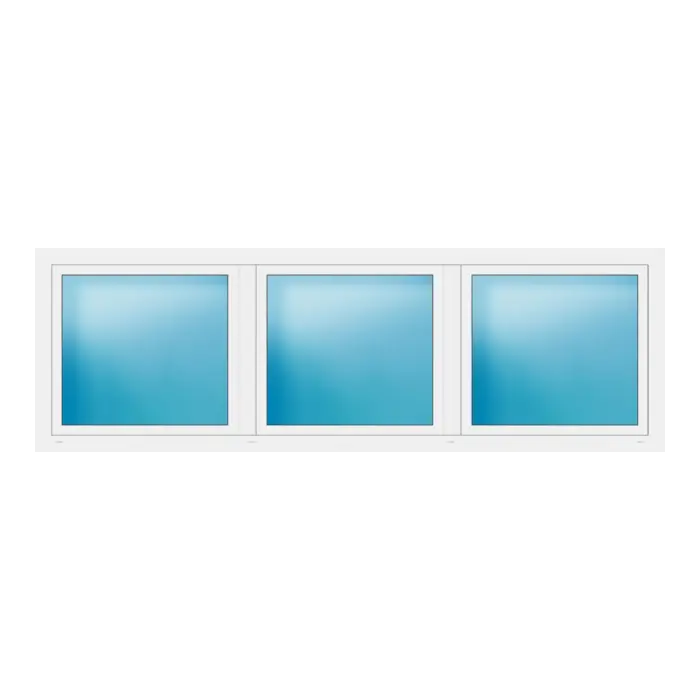 Dreiflügeliges Fenster 296x96 cm Weiß