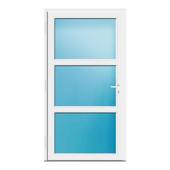 Nebeneingangstür 120x224 cm Weiß 3-teilig Glas