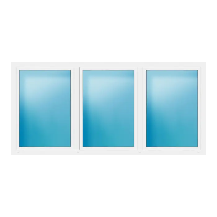 Dreiflügeliges Fenster 292x140 cm Weiß