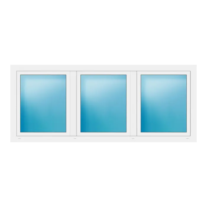 Dreiflügeliges Fenster 236x98 cm Weiß