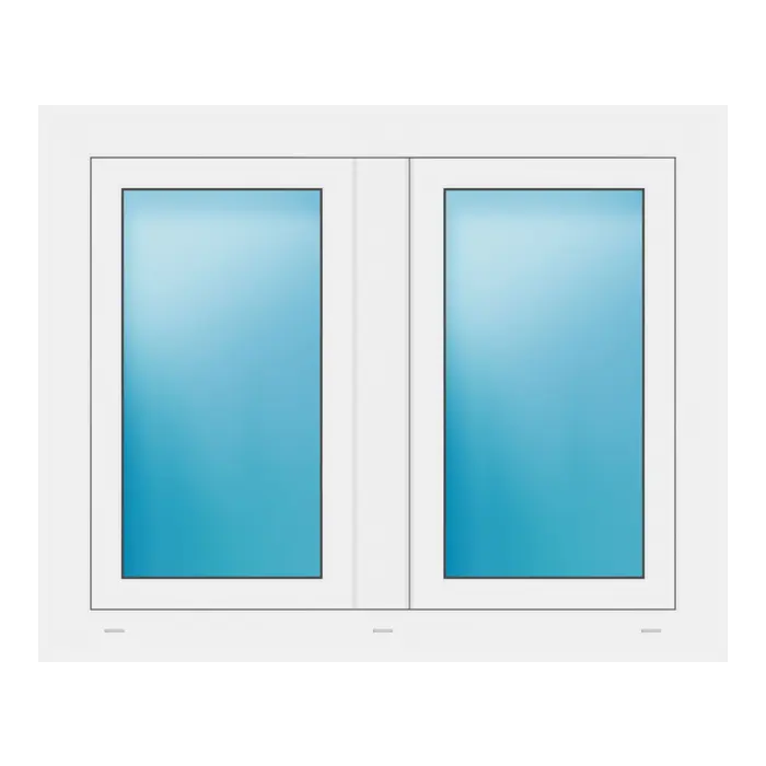 Zweiflügeliges Fenster 104x84 cm Weiß