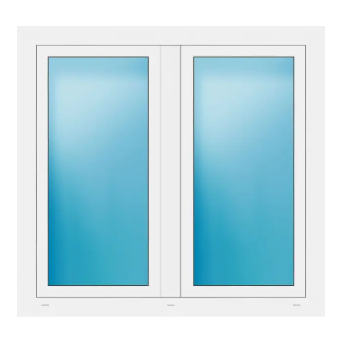 Zweiflügeliges Fenster 126x119 cm Weiß