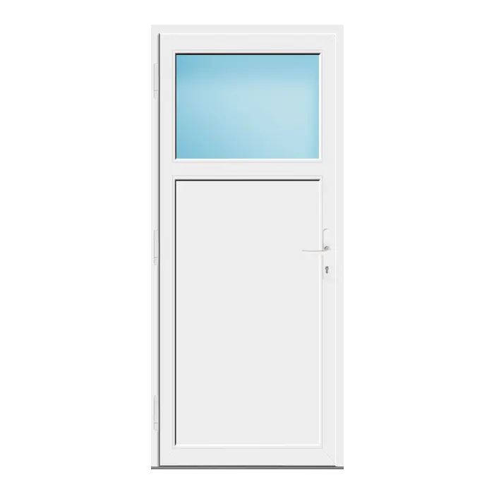 Nebeneingangstür 88x203 cm Weiß 1/3 Glas