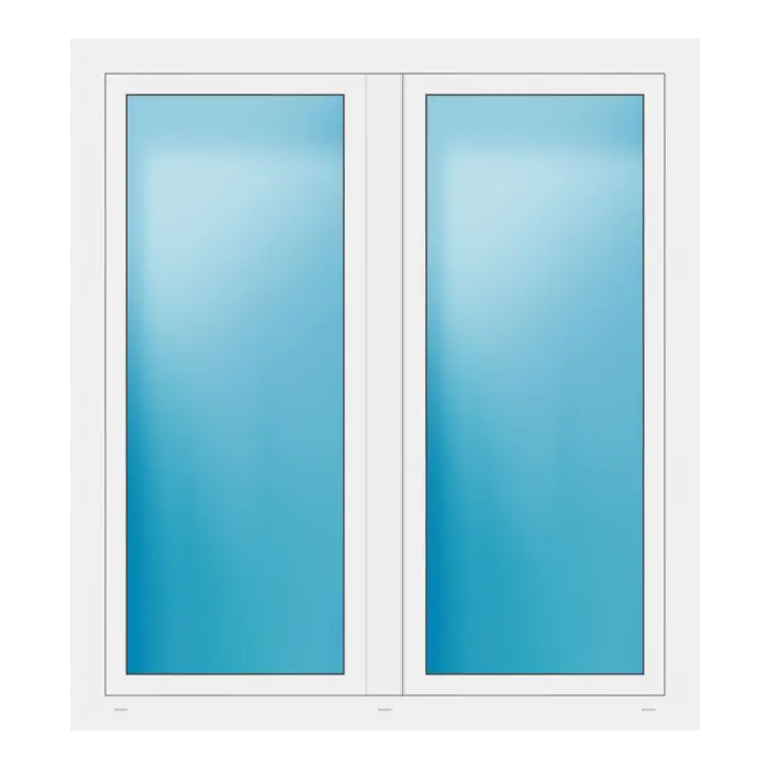 Zweiflügeliges Fenster 142x156 cm Weiß