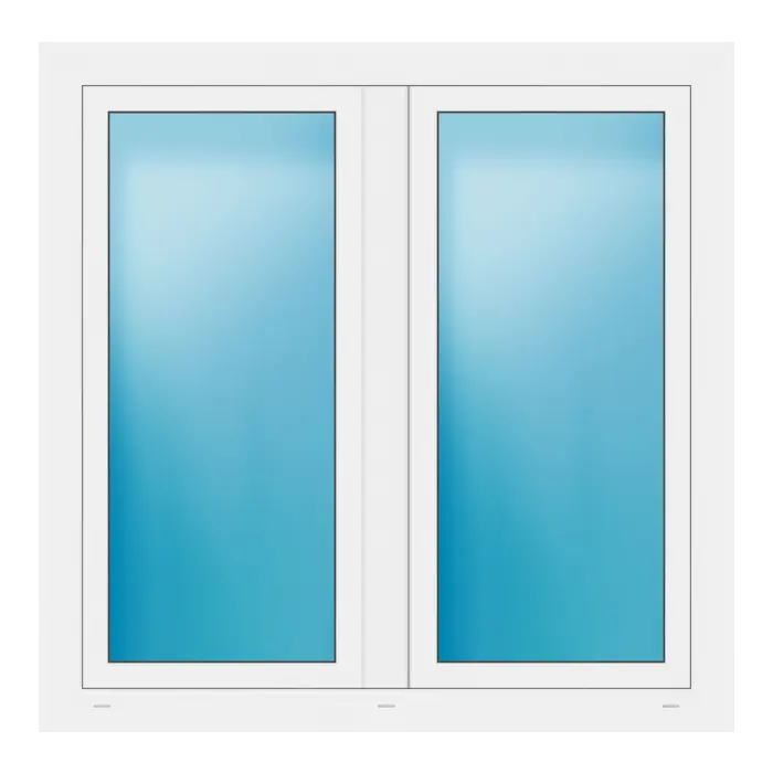 Zweiflügeliges Fenster 126x125 cm Weiß