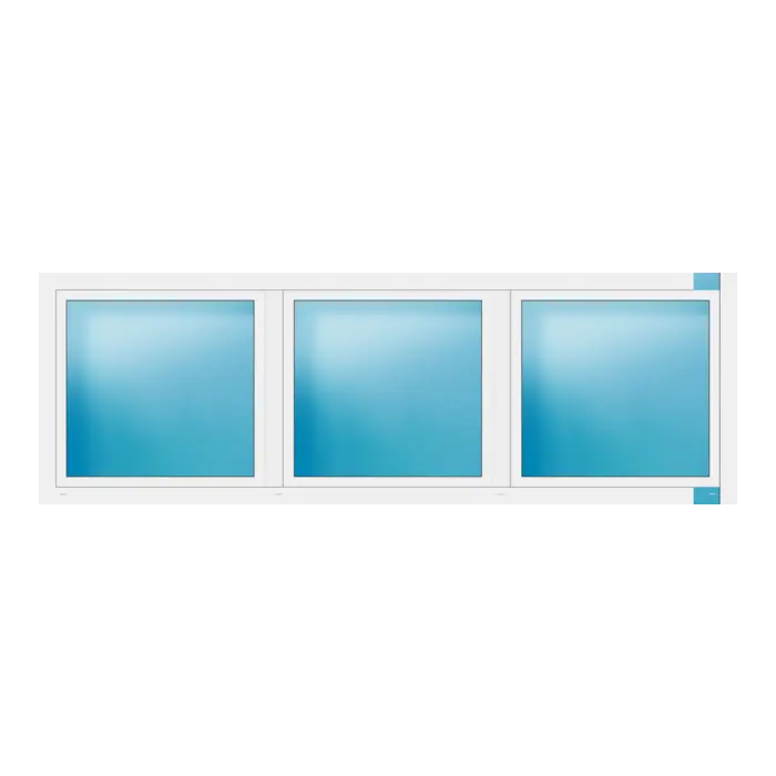 Dreiflügeliges Fenster 320x106 cm Weiß