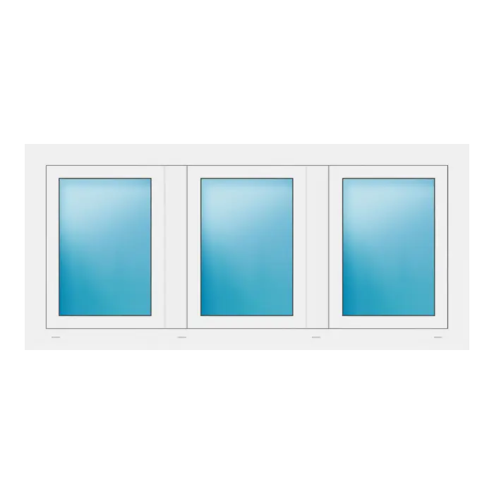 Dreiflügeliges Fenster 164x76 cm Weiß
