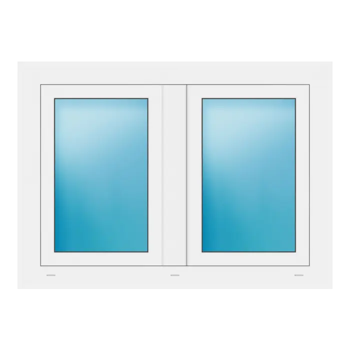 Zweiflügeliges Fenster 108x78 cm Weiß