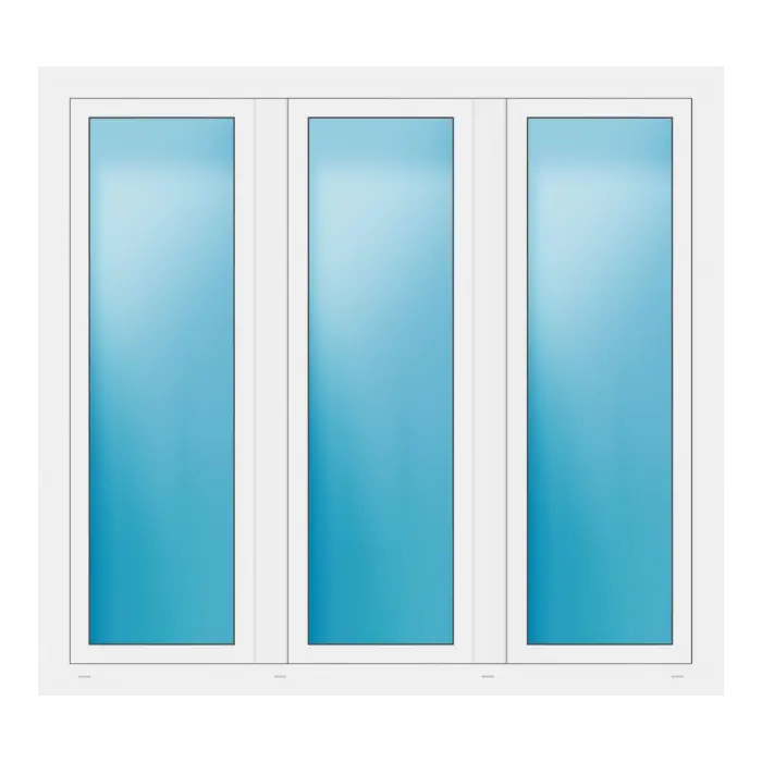 Dreiflügeliges Fenster 170x156 cm Weiß