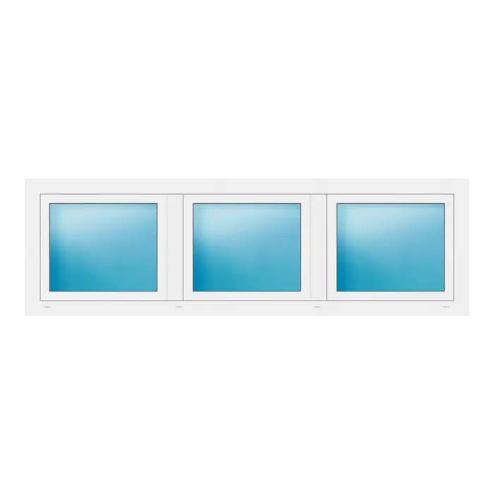 Dreiflügeliges Fenster 226x70 cm Weiß