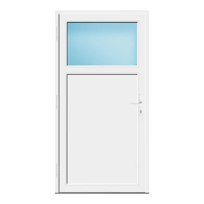 Nebeneingangstür 100x195 cm Anthrazitgrau genarbt 1/3 Glas