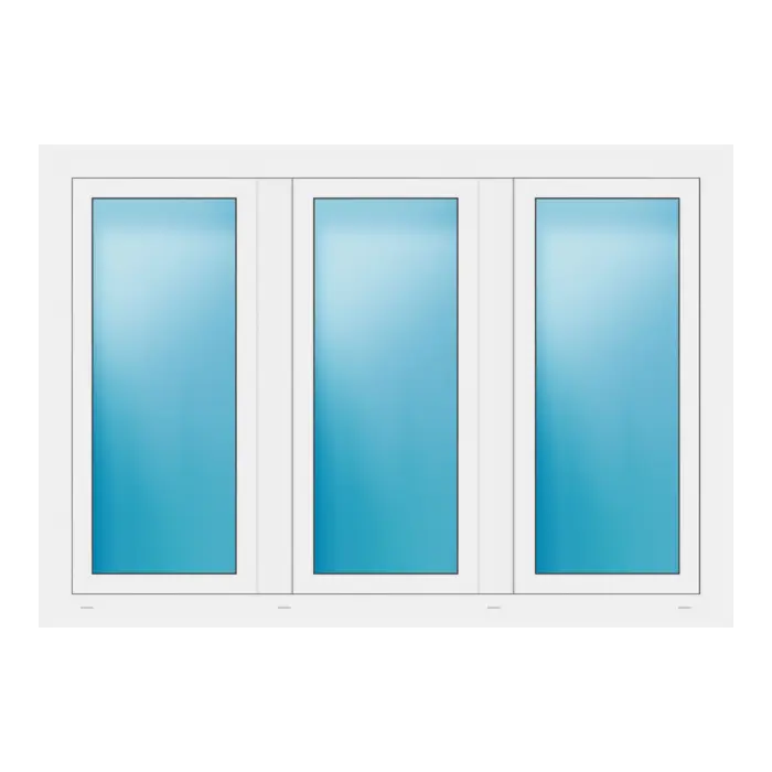 Dreiflügeliges Fenster 164x114 cm Weiß