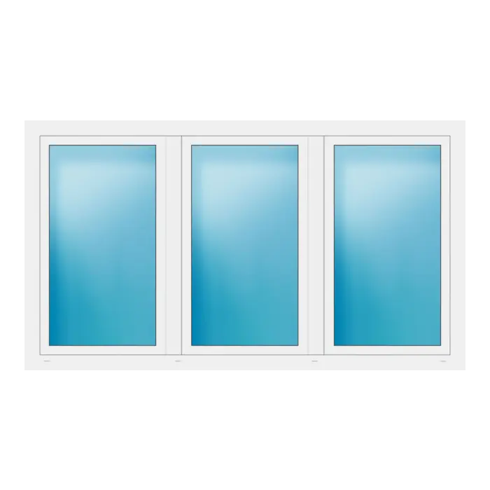 Dreiflügeliges Fenster 226x128 cm Weiß