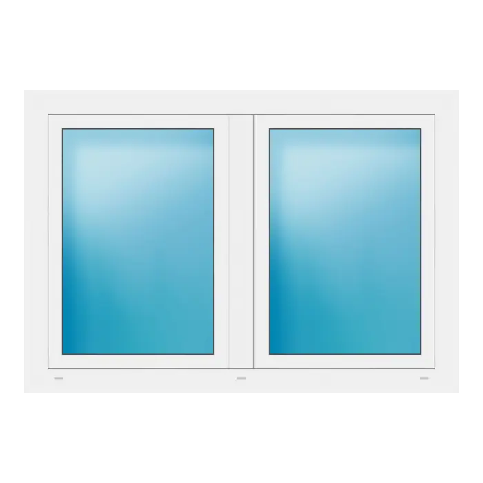 Zweiflügeliges Fenster 144x100 cm Weiß