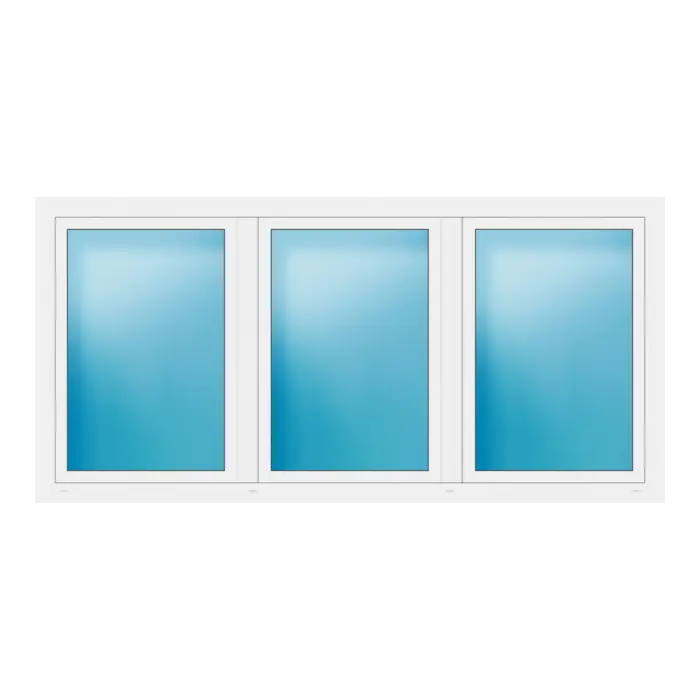 Dreiflügeliges Fenster 247x120 cm Weiß