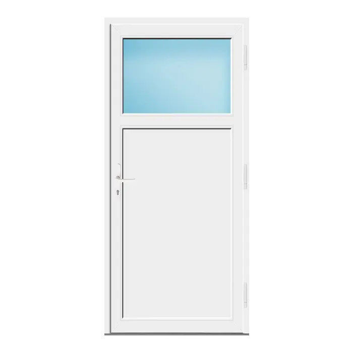 Nebeneingangstür 94x206 cm Anthrazit genarbt 1/3 Glas