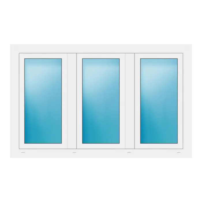 Dreiflügeliges Fenster 160x100 cm Weiß