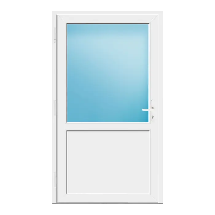 Nebeneingangstür 120x210 cm Weiß 2/3 Glas
