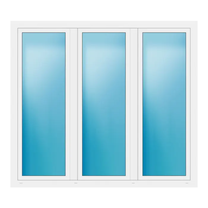 Dreiflügeliges Fenster 202x180 cm Weiß