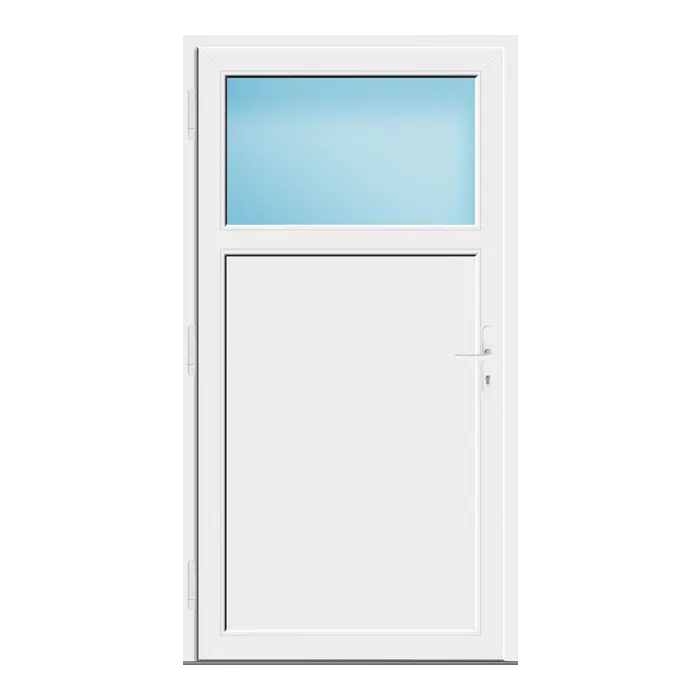 Nebeneingangstür 116x218 cm Anthrazit genarbt 1/3 Glas