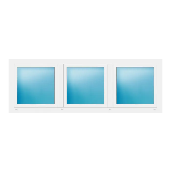 Dreiflügeliges Fenster 228x80 cm Weiß