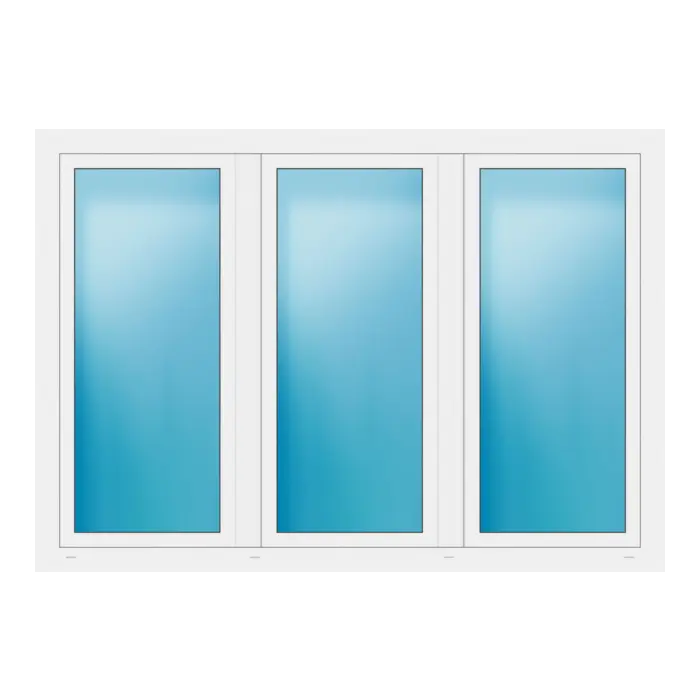 Dreiflügeliges Fenster 202x142 cm Weiß