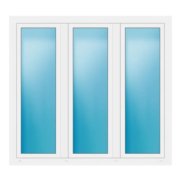 Dreiflügeliges Fenster 172x158 cm Weiß