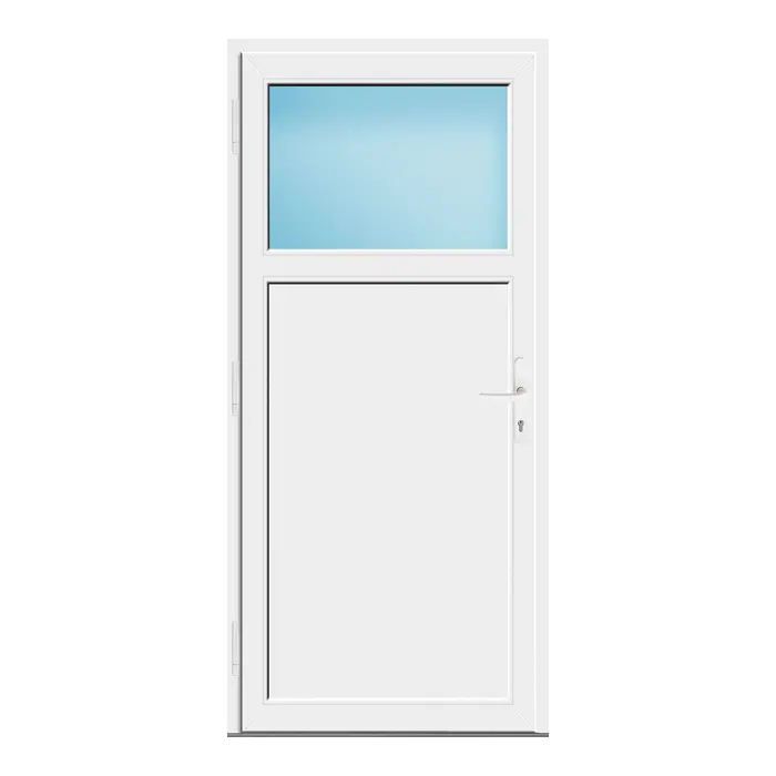 Nebeneingangstür 88x191 cm Anthrazit genarbt 1/3 Glas