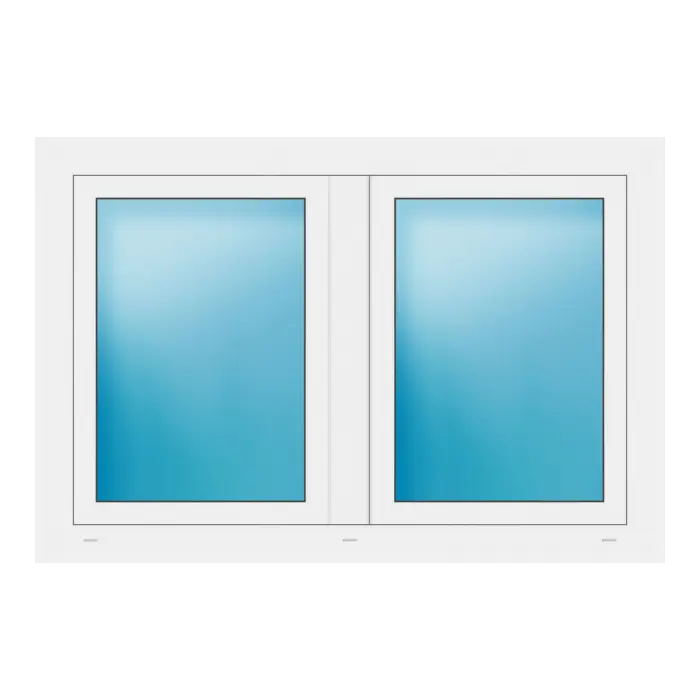 Zweiflügeliges Fenster 130x88 cm Weiß