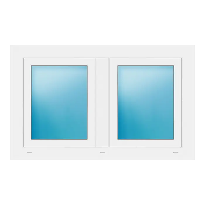 Zweiflügeliges Fenster 112x70 cm Weiß
