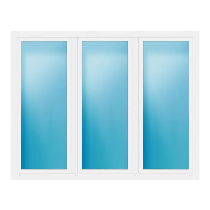 Dreiflügeliges Fenster 228x180 cm Weiß