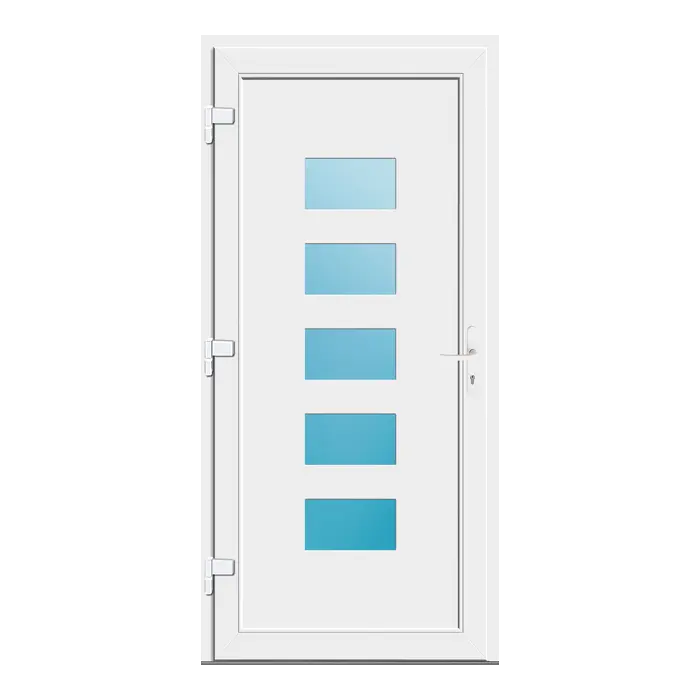 Haustür 104x220 cm Anthrazitgrau genarbt Merkur aus Kunststoff