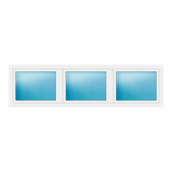 Dreiflügeliges Fenster 282x78 cm Weiß