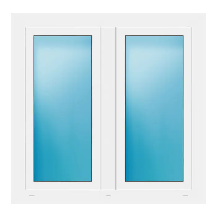 Zweiflügeliges Fenster 108x106 cm Weiß