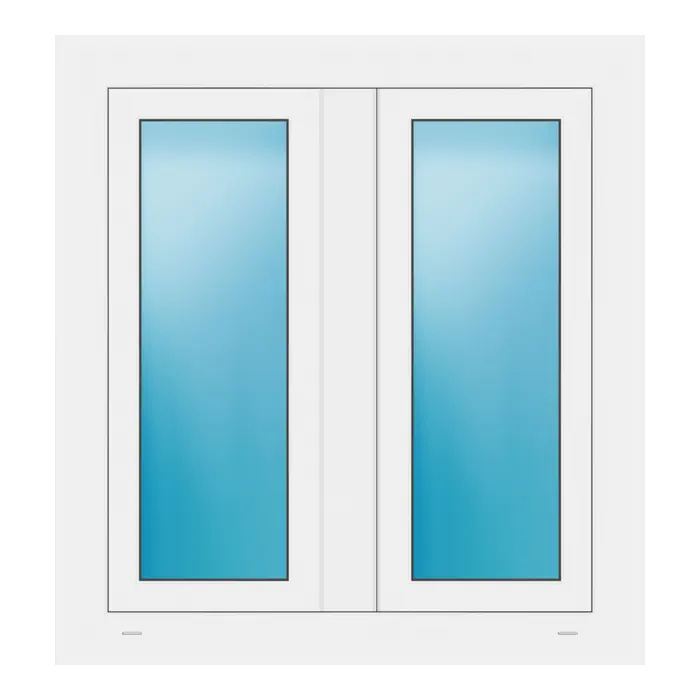 Zweiflügeliges Fenster 88x94 cm Weiß