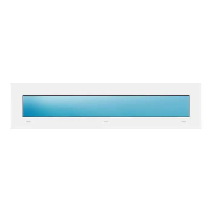 Festverglasung 125x30 cm Weiß