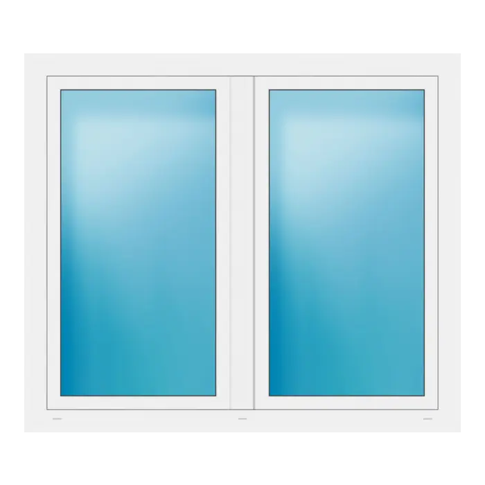 Zweiflügeliges Fenster 152x132 cm Weiß