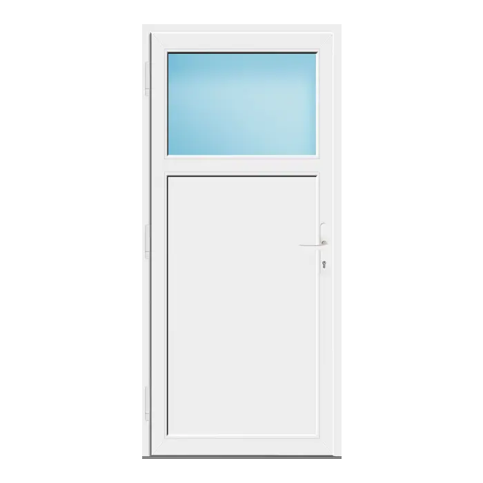 Nebeneingangstür 90x196 cm Weiß 1/3 Glas